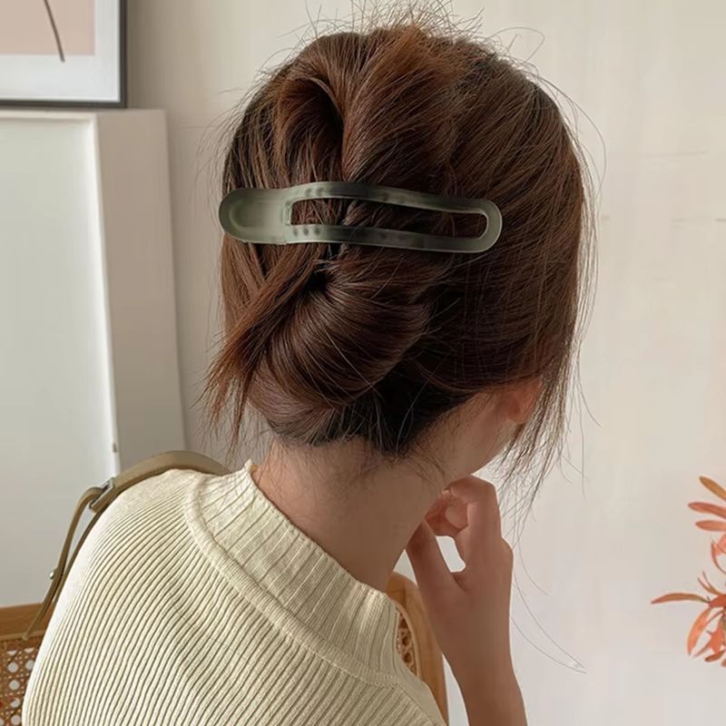 Matte Bow Duckbill Hair Clips Solid Color Acrylic Hair Claws For Women 5