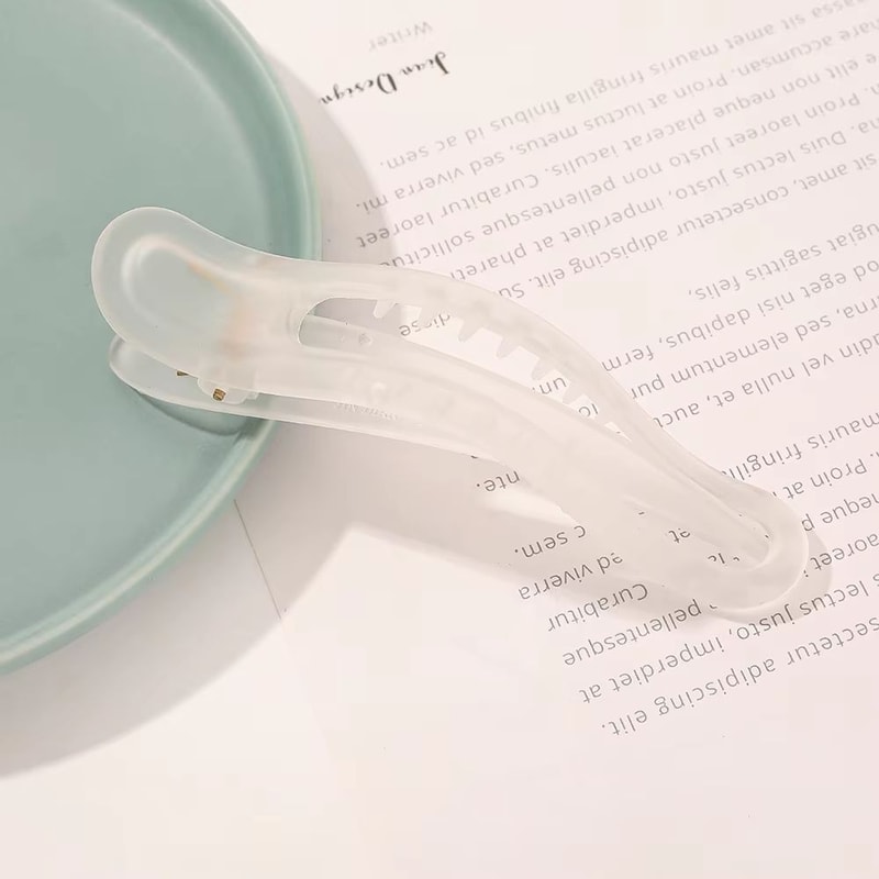 Matte Bow Duckbill Hair Clips Solid Color Acrylic Hair Claws For Women 10