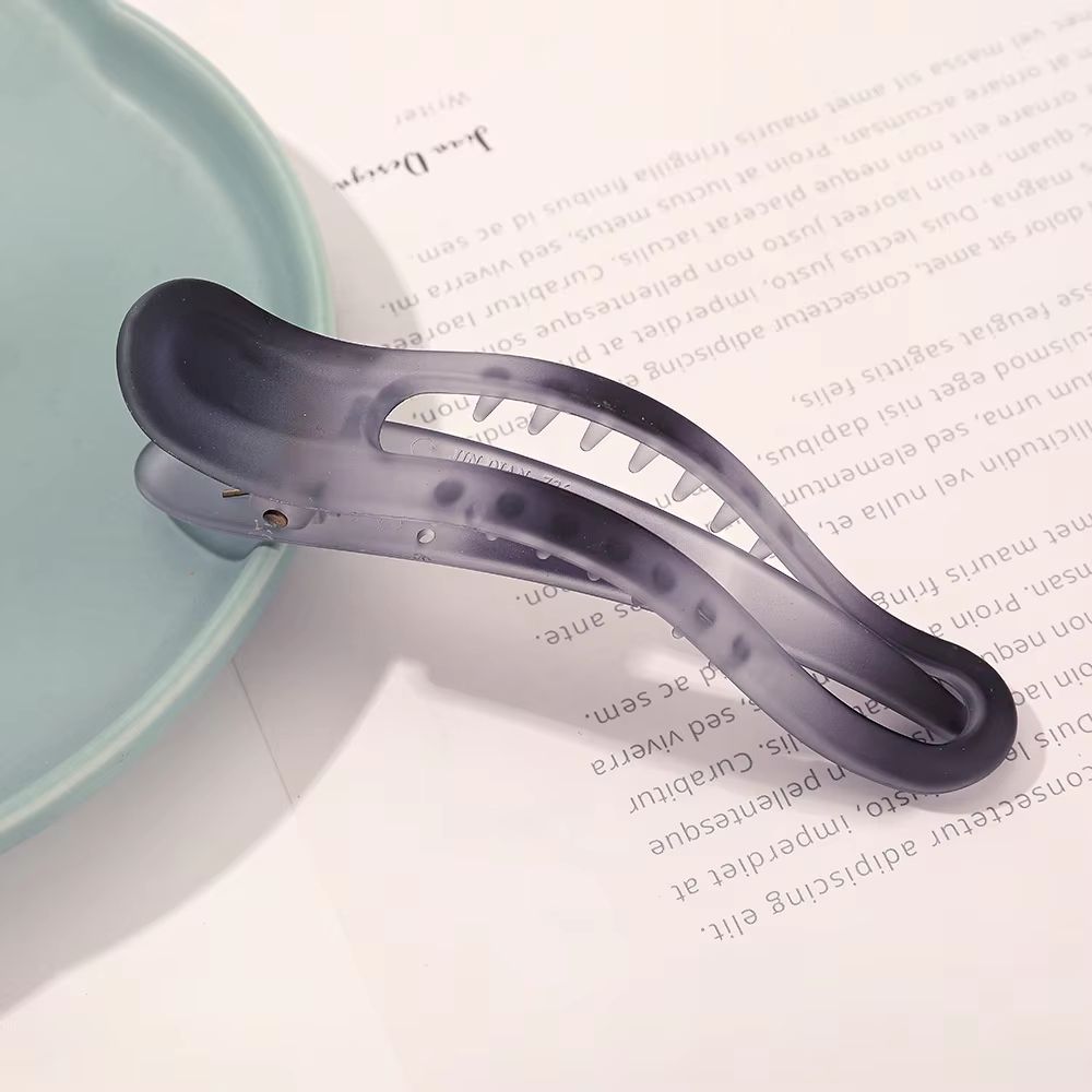 Matte Bow Duckbill Hair Clips Solid Color Acrylic Hair Claws For Women 12