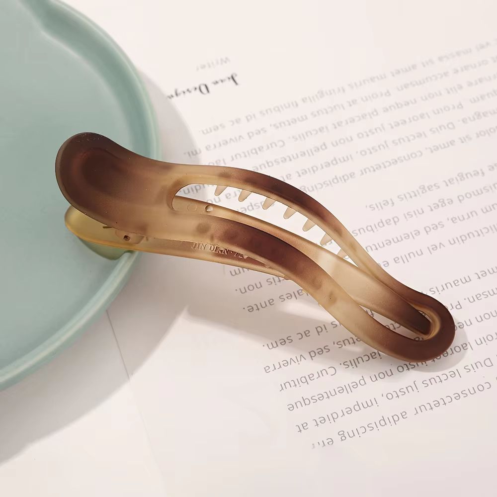 Matte Bow Duckbill Hair Clips Solid Color Acrylic Hair Claws For Women 14