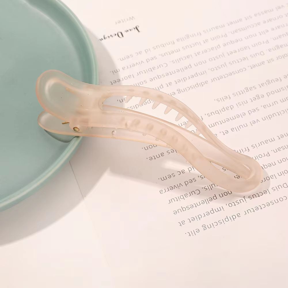 Matte Bow Duckbill Hair Clips Solid Color Acrylic Hair Claws For Women 8
