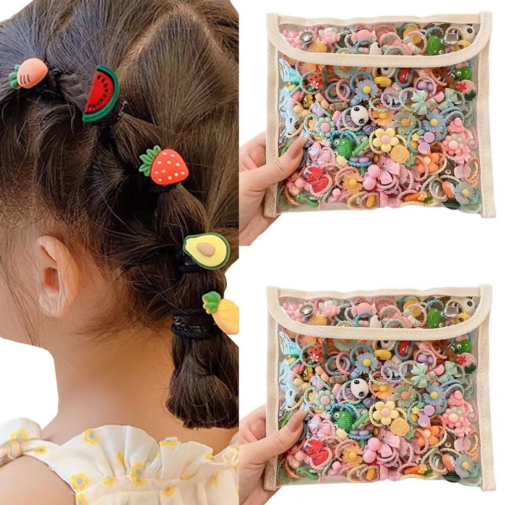 Sweet Cartoon Dream Cartoon Hair Ties Set 102050pcs Cute Hair Ropes For Girls 0
