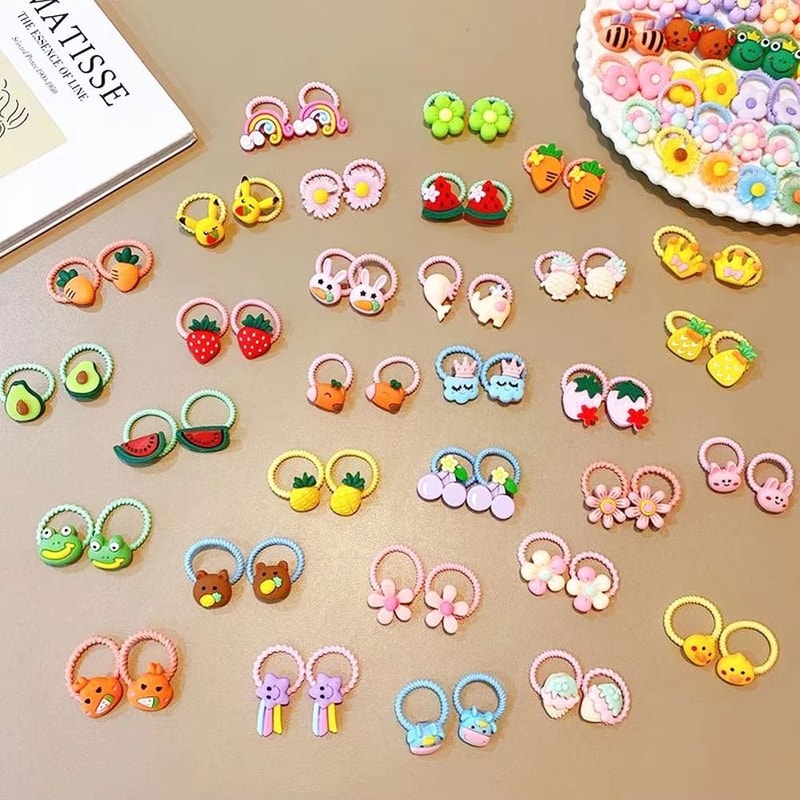 Sweet Cartoon Dream Cartoon Hair Ties Set 102050pcs Cute Hair Ropes For Girls 4
