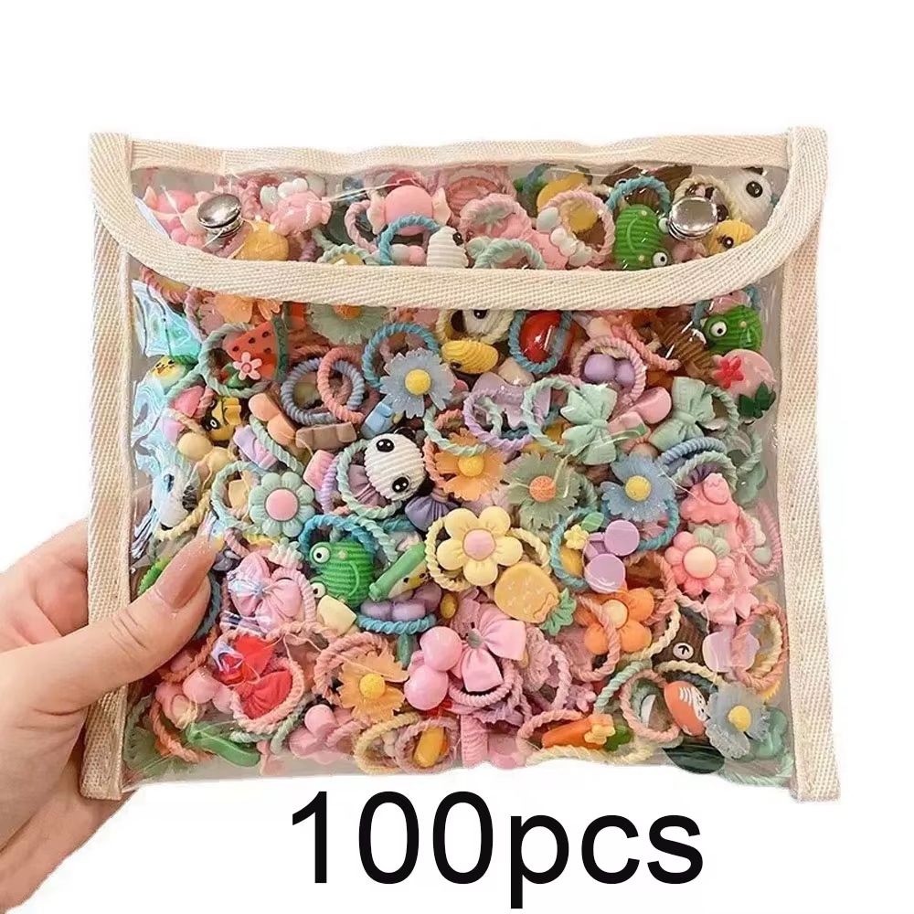 Sweet Cartoon Dream Cartoon Hair Ties Set 102050pcs Cute Hair Ropes For Girls 9