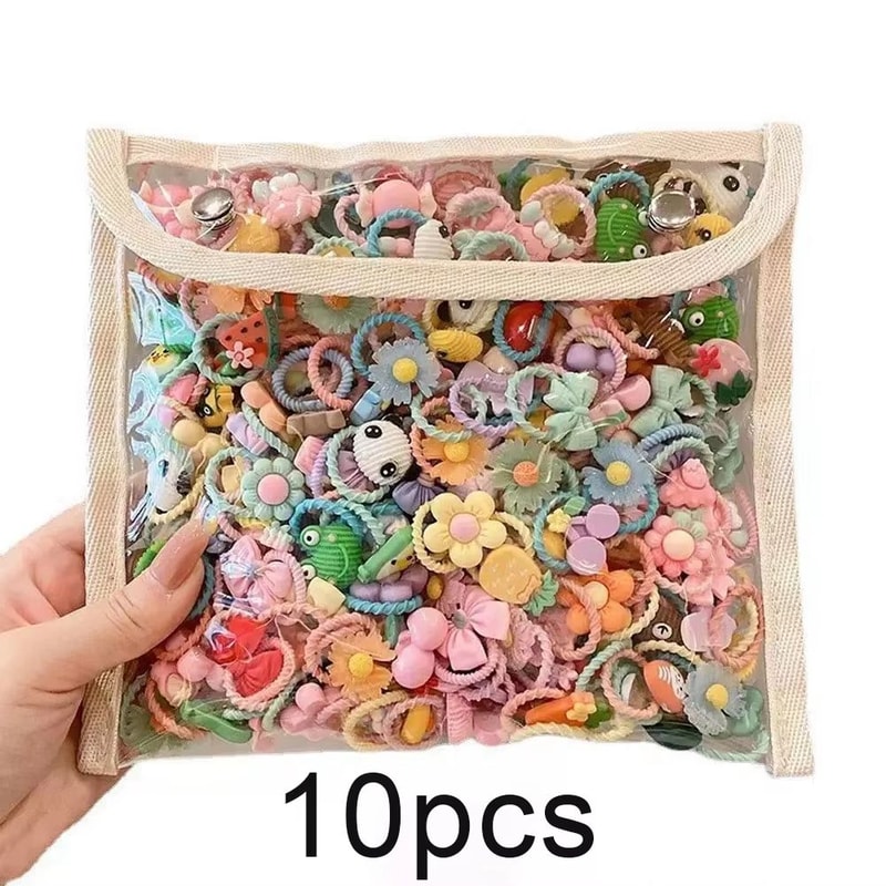 Sweet Cartoon Dream Cartoon Hair Ties Set 102050pcs Cute Hair Ropes For Girls 7