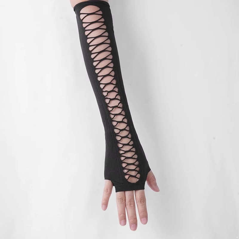 Midnight Muse Long Lace Fingerless Gloves For Nightclub Party Cosplay 3
