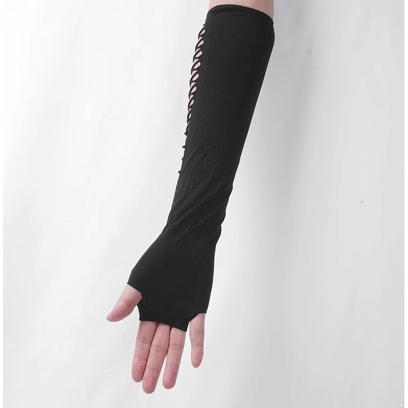 Midnight Muse Long Lace Fingerless Gloves For Nightclub Party Cosplay 4