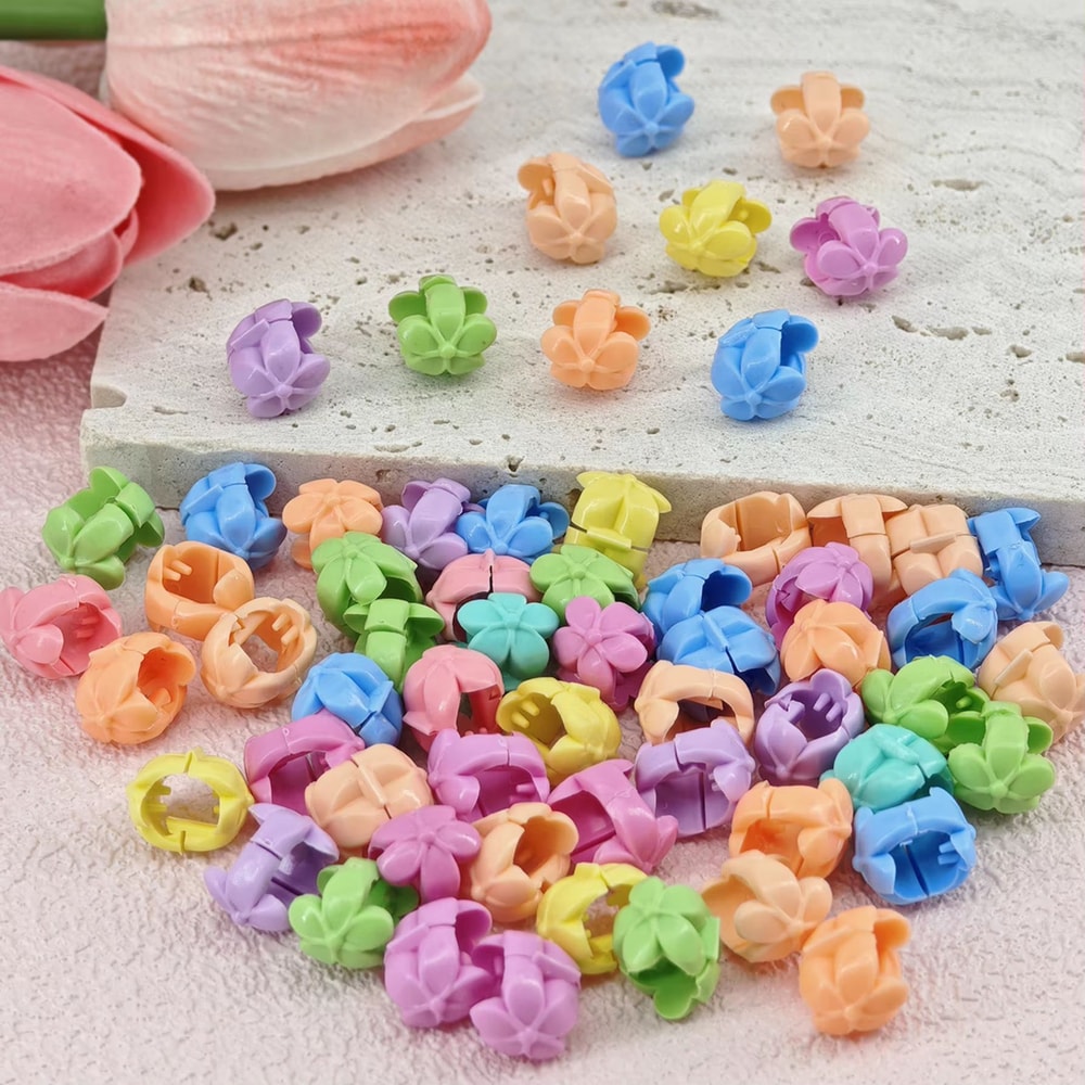 CandyGlow Hair Beads For Braids 60pcs Candy Color Braid Loc Hair Jewelry Clips 2