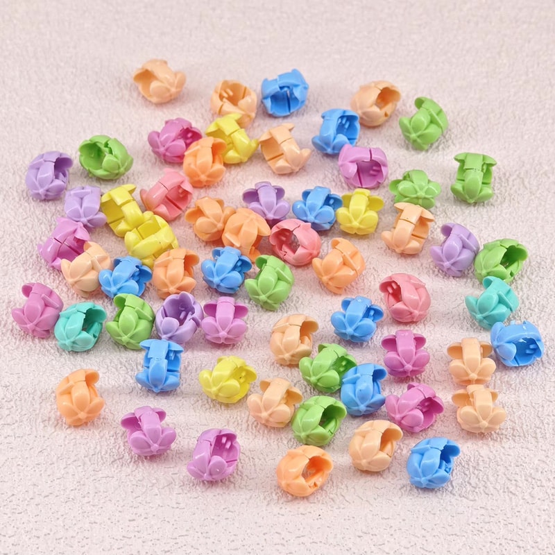 CandyGlow Hair Beads For Braids 60pcs Candy Color Braid Loc Hair Jewelry Clips 3