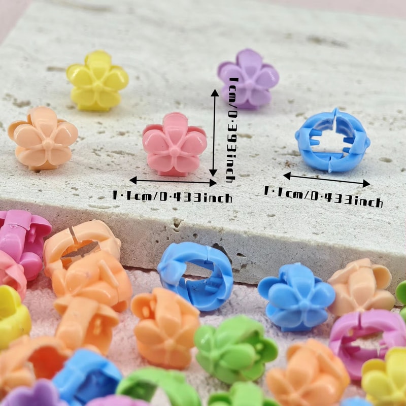 CandyGlow Hair Beads For Braids 60pcs Candy Color Braid Loc Hair Jewelry Clips 5