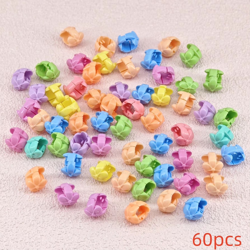 CandyGlow Hair Beads For Braids 60pcs Candy Color Braid Loc Hair Jewelry Clips 6