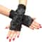 Midnight Edge Gothic Black Gloves Unisex Fingerless Long Club Cosplay Mitts 3
