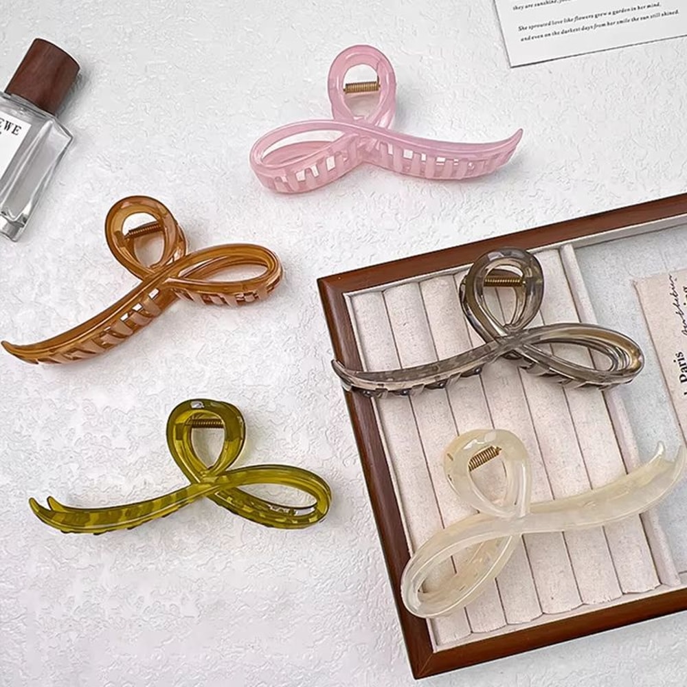 Elegant Jelly Bow Hair Claw For Women And Girls 2