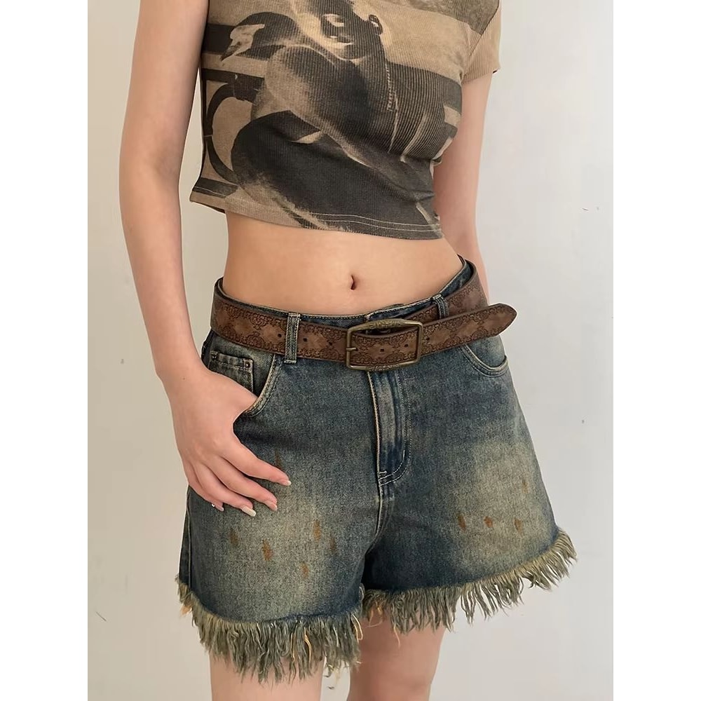 Aurora Muse Y2K Belt Retro Brown Boho Waist Belt For Jeans Dresses 1