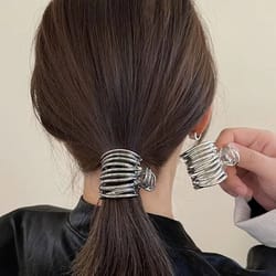 sculpted shine irregular metal hair claw – non-slip high ponytail clip for women & girls