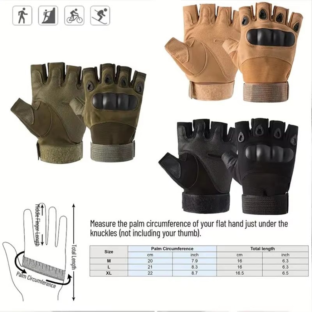 RaptorGuard Mens Tactical Fingerless Gloves For Outdoor Sports Shooting Airsoft Cycling 1