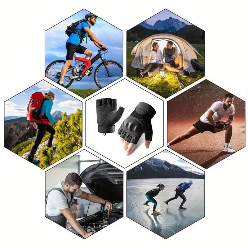 RaptorGuard Mens Tactical Fingerless Gloves For Outdoor Sports Shooting Airsoft Cycling 2