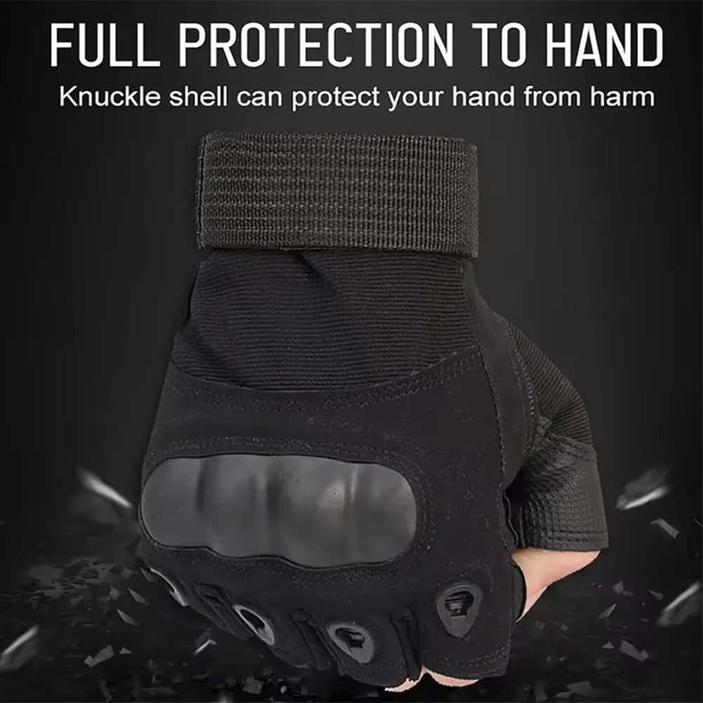 RaptorGuard Mens Tactical Fingerless Gloves For Outdoor Sports Shooting Airsoft Cycling 3
