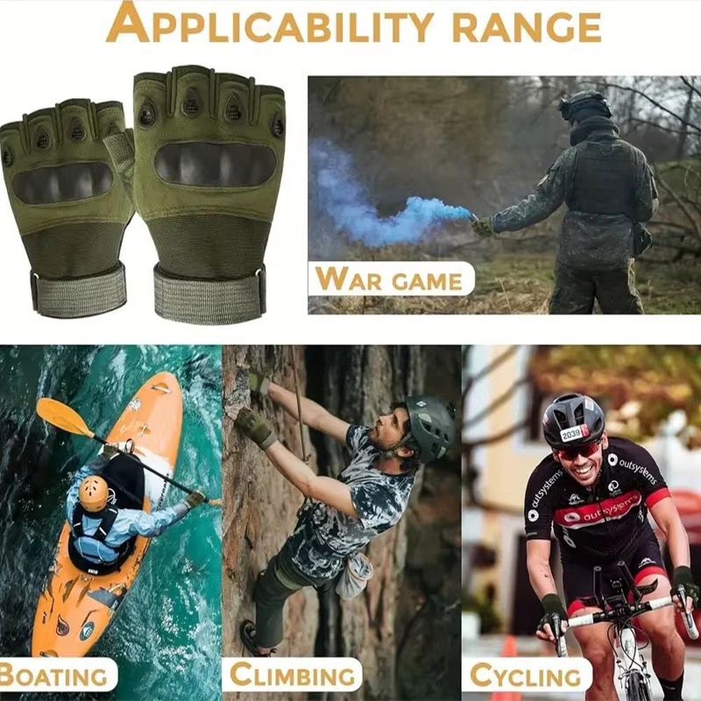 RaptorGuard Mens Tactical Fingerless Gloves For Outdoor Sports Shooting Airsoft Cycling 4