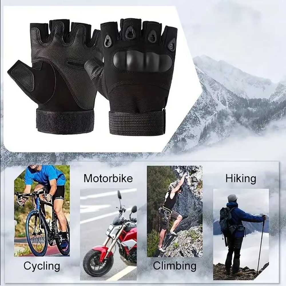 RaptorGuard Mens Tactical Fingerless Gloves For Outdoor Sports Shooting Airsoft Cycling 5