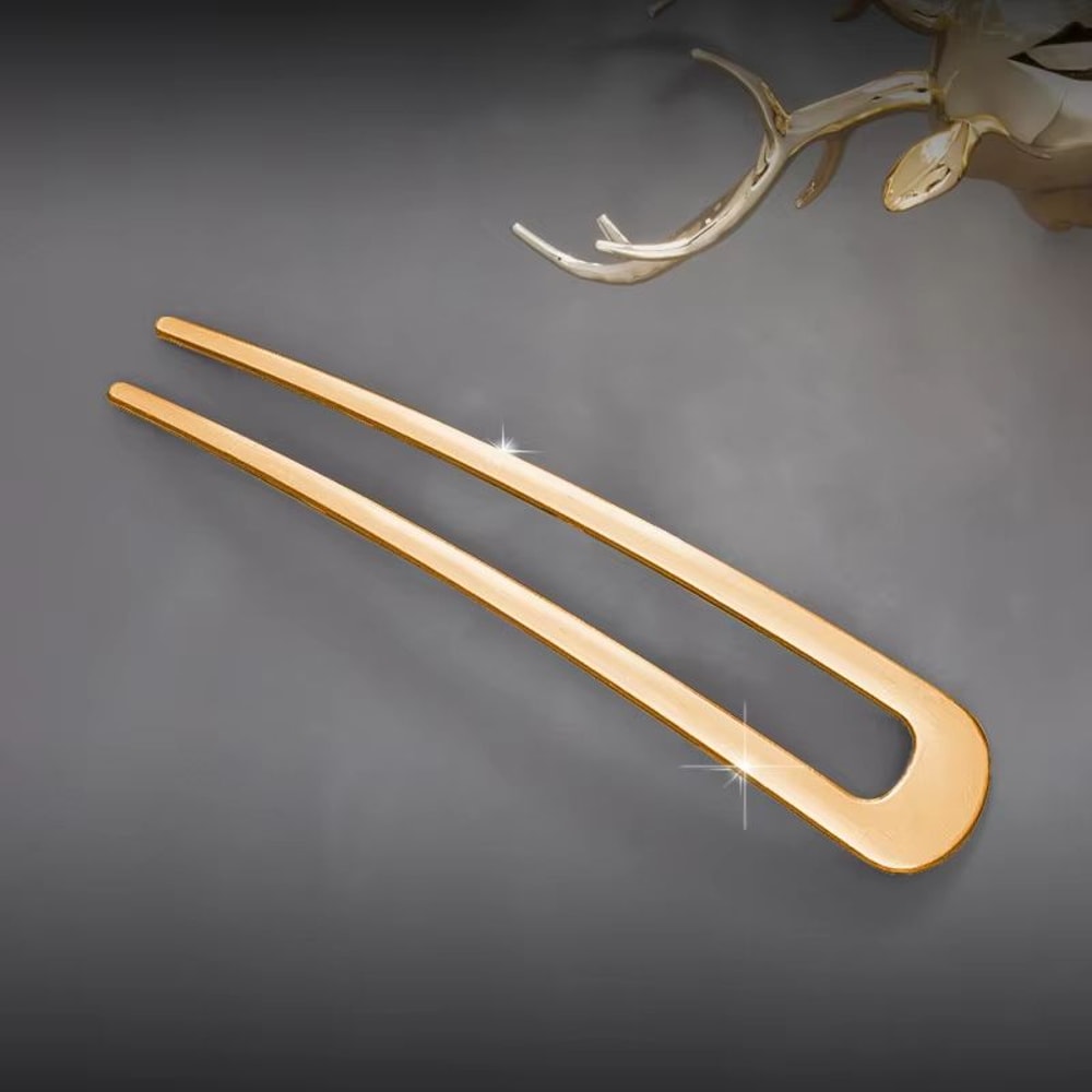 LunaShell Shell Hairpin Silver Gold Enamel U Shape Hair Stick For Women 11