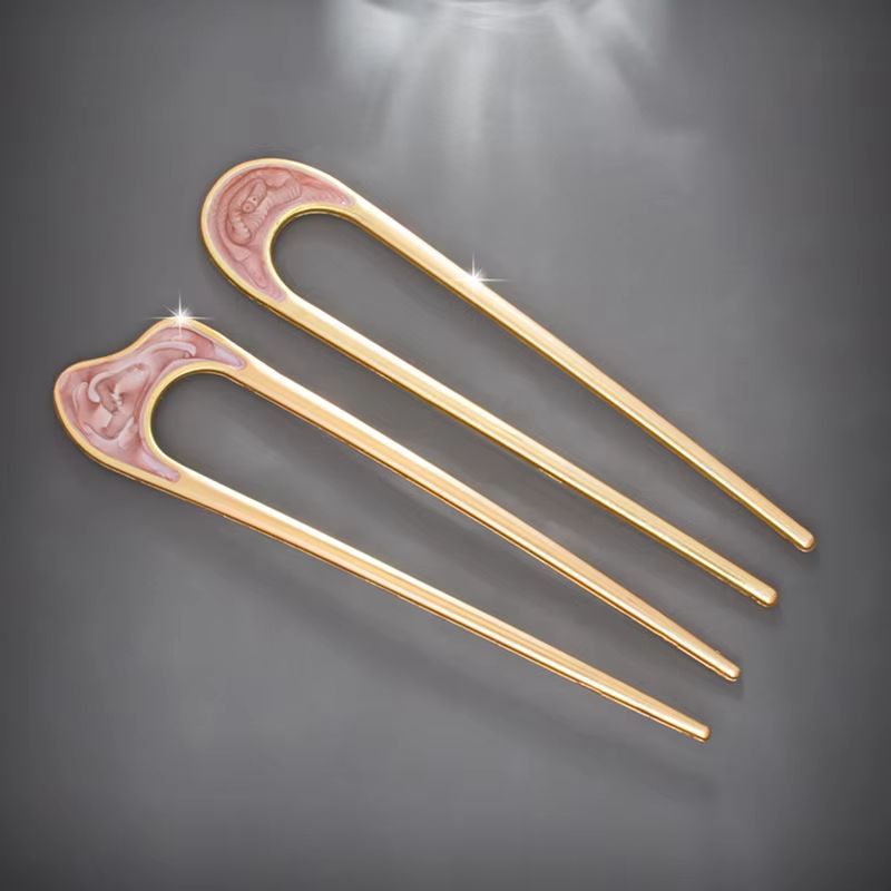 LunaShell Shell Hairpin Silver Gold Enamel U Shape Hair Stick For Women 4