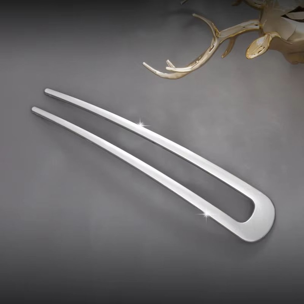 LunaShell Shell Hairpin Silver Gold Enamel U Shape Hair Stick For Women 6
