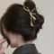 RibbonCharm Bow Hair Claw Vintage Metal Ribbon Clip For Ponytails Updos 3