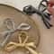 RibbonCharm Bow Hair Claw Vintage Metal Ribbon Clip For Ponytails Updos 5