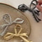 RibbonCharm Bow Hair Claw Vintage Metal Ribbon Clip For Ponytails Updos 5