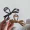 RibbonCharm Bow Hair Claw Vintage Metal Ribbon Clip For Ponytails Updos 7