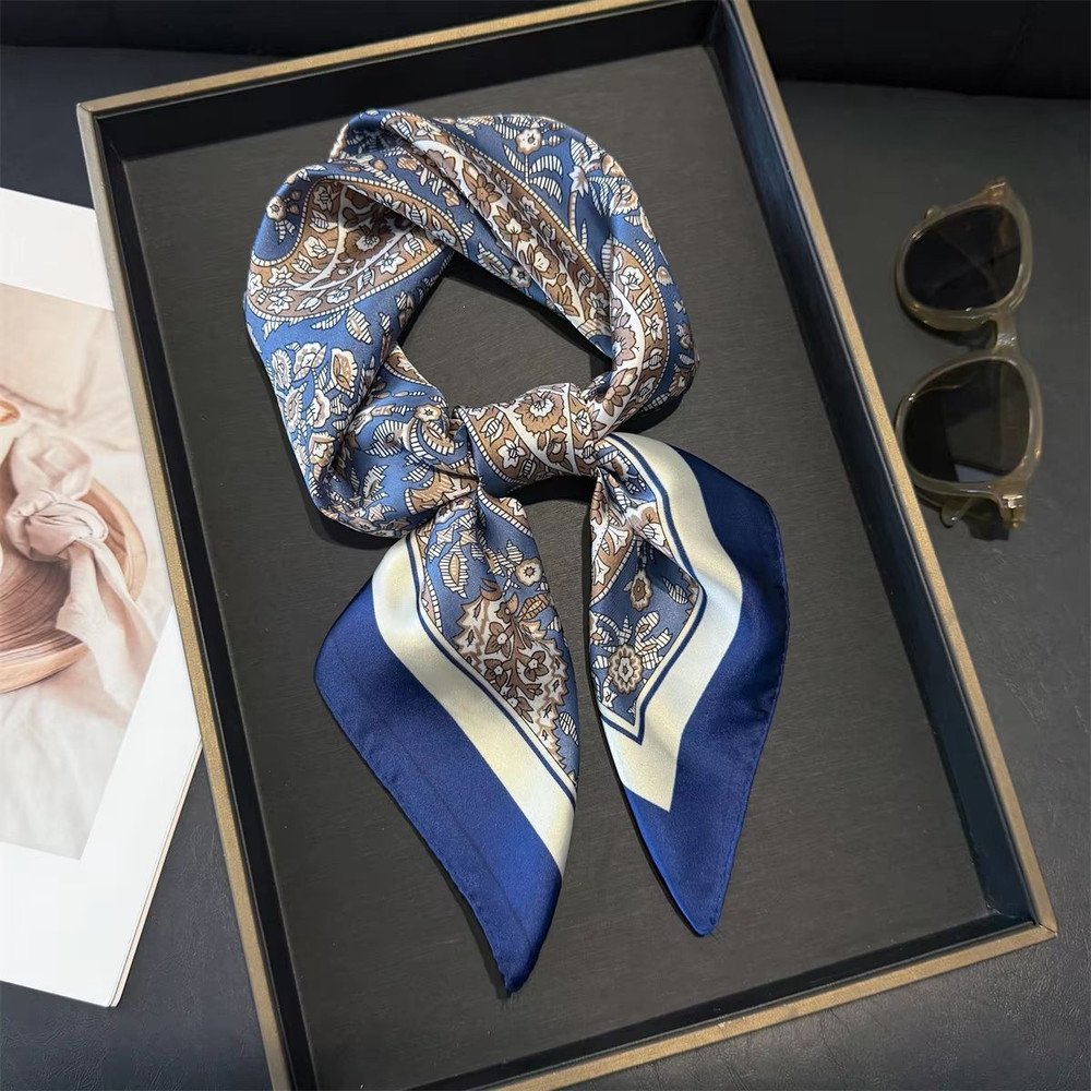 Blush Bloom Silk Scarf 70cm Pink Floral Square Scarf For Women 9