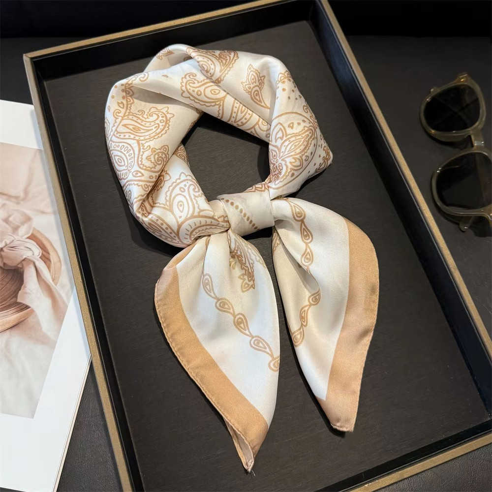 Blush Bloom Silk Scarf 70cm Pink Floral Square Scarf For Women 11