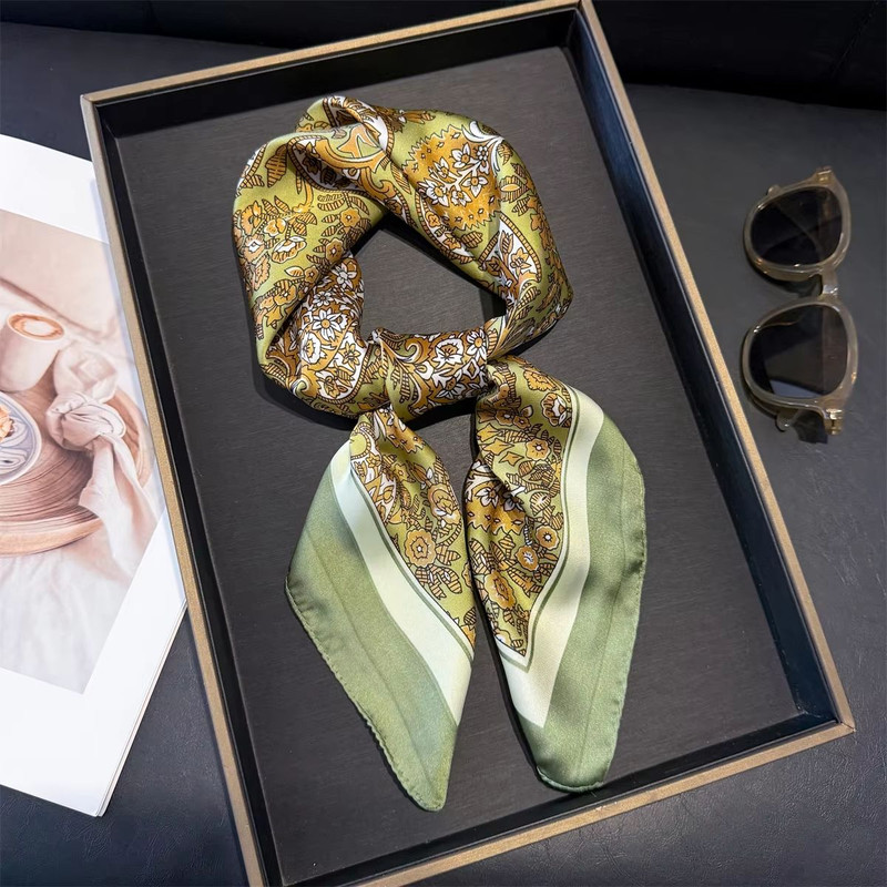 Blush Bloom Silk Scarf 70cm Pink Floral Square Scarf For Women 7