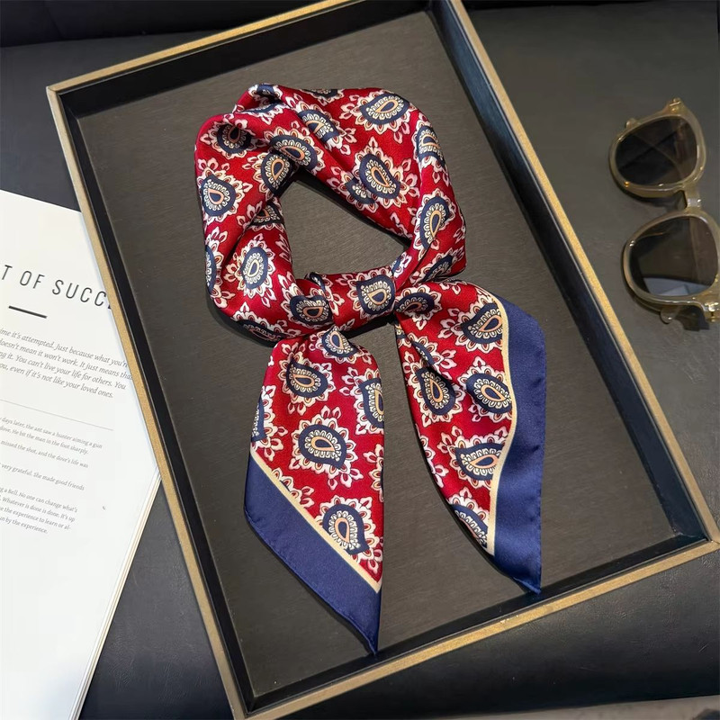 Blush Bloom Silk Scarf 70cm Pink Floral Square Scarf For Women 22