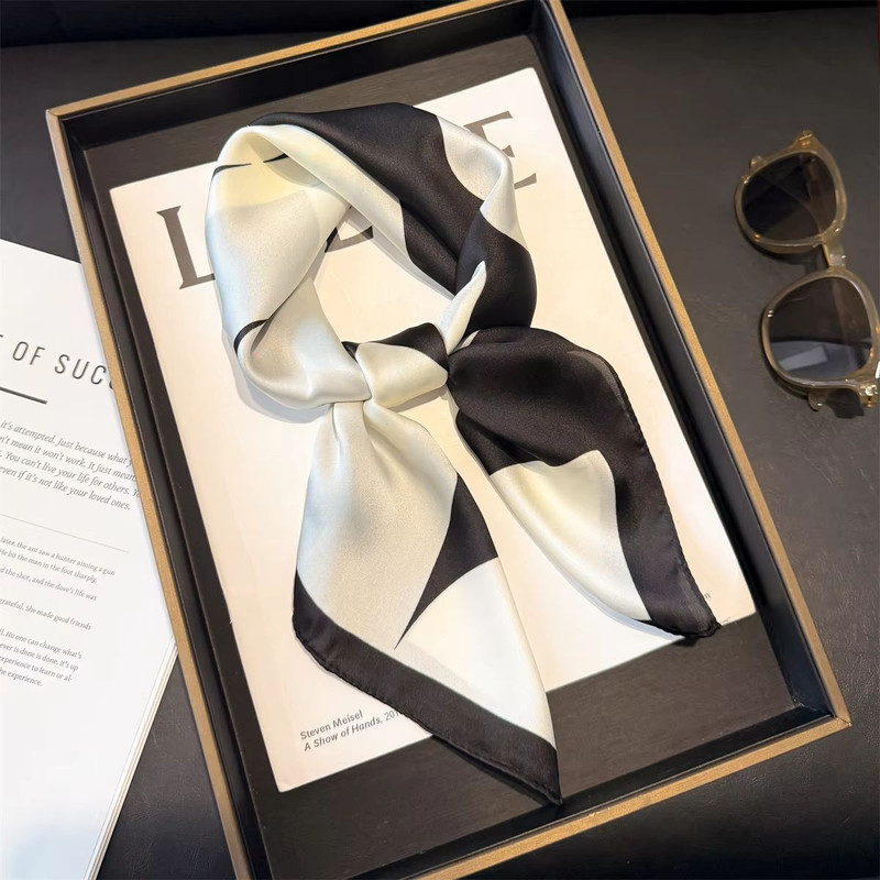 Blush Bloom Silk Scarf 70cm Pink Floral Square Scarf For Women 23