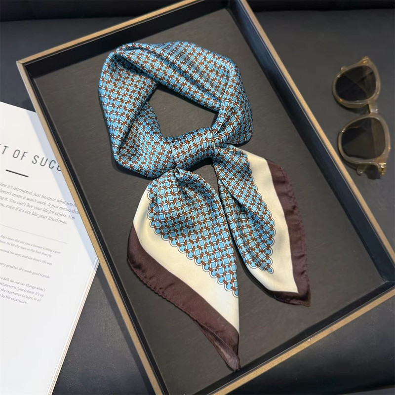 Blush Bloom Silk Scarf 70cm Pink Floral Square Scarf For Women 24