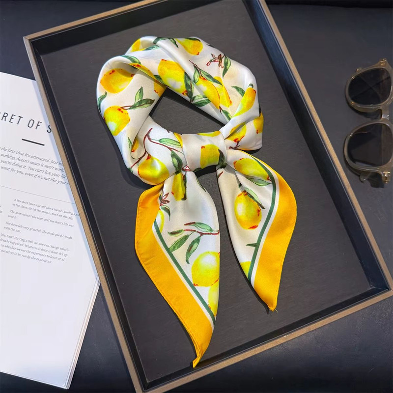 Blush Bloom Silk Scarf 70cm Pink Floral Square Scarf For Women 25