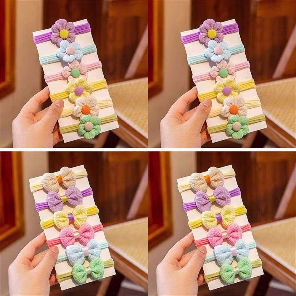 Sweet Blossom Flower Bow Hair Tie Set 12Piece Elastic Hair Bands For Girls Women 8