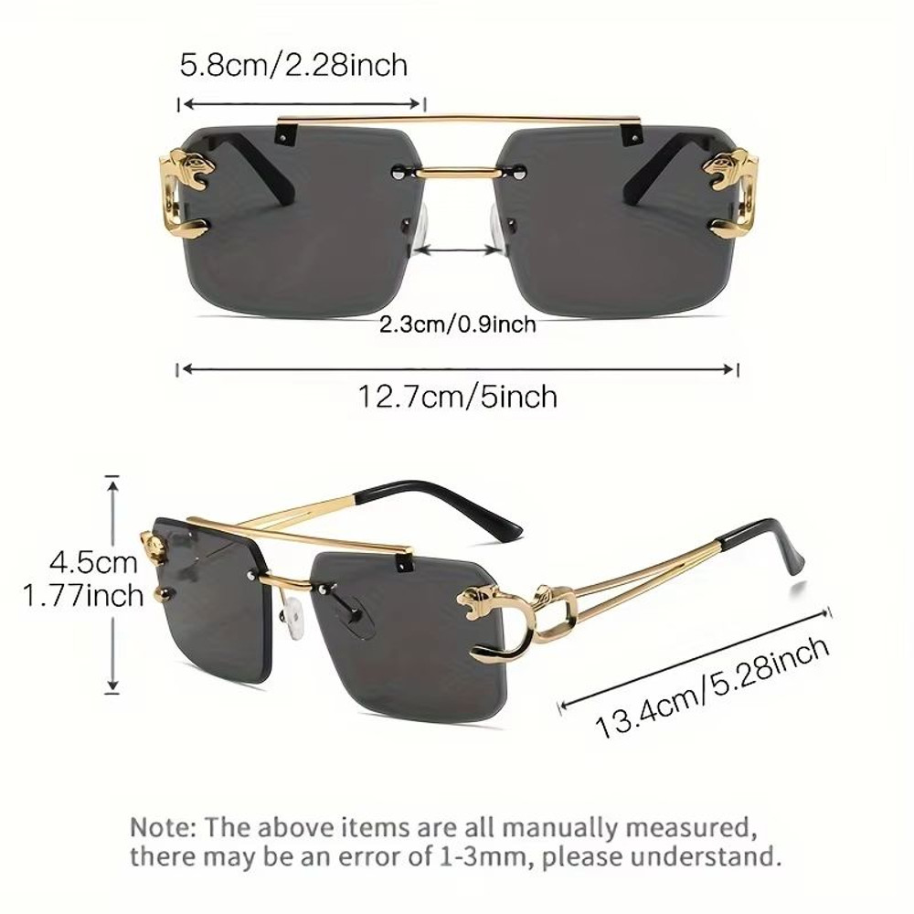 Golden Edge Frameless Luxury Sunglasses Unisex AntiGlare Outdoor Travel Shades 5