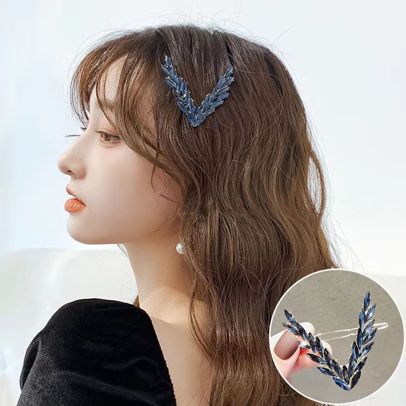 LuxV Crystal VShape Hair Clip Set Luxury Korean Style Buckle Hairpins For Women Girls 8