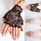 Elegance Lace Fingerless Gloves Bridal Party Womens Dressy Lace Mittens In Black White Pink 0