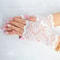 Elegance Lace Fingerless Gloves Bridal Party Womens Dressy Lace Mittens In Black White Pink 7