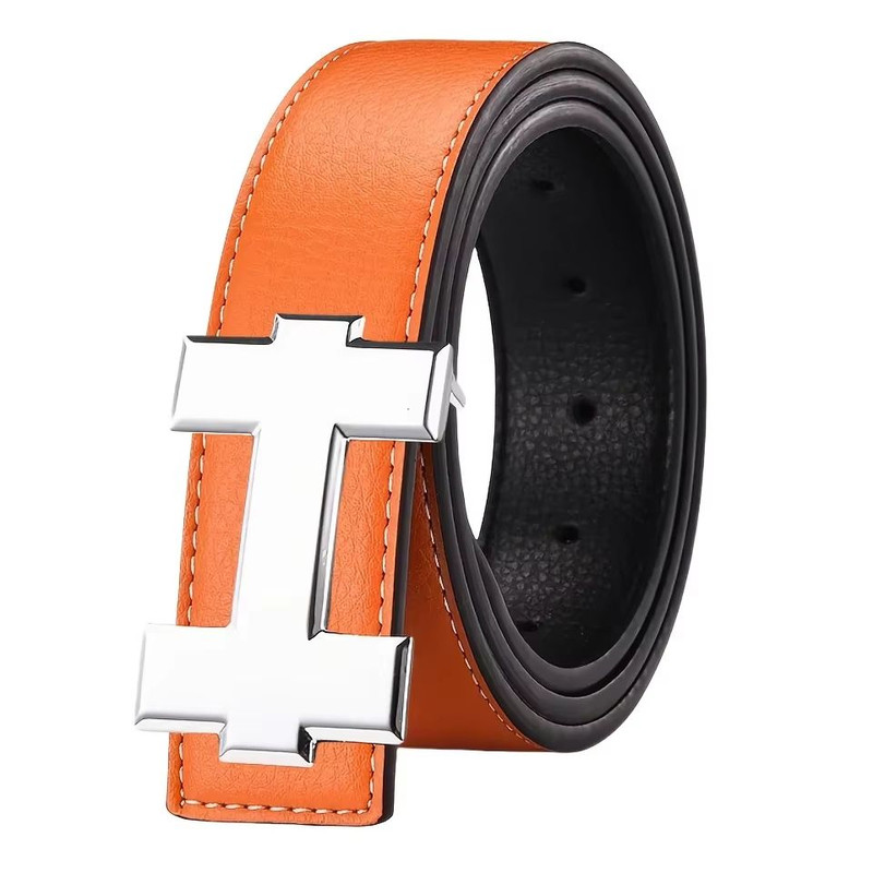 SlimLine 33 Cm Fashion Casual Belt Silver Smooth Buckle Designer Unisex Belt For Jeans Workwear 9