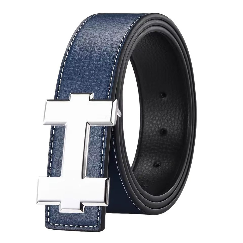 SlimLine 33 Cm Fashion Casual Belt Silver Smooth Buckle Designer Unisex Belt For Jeans Workwear 2