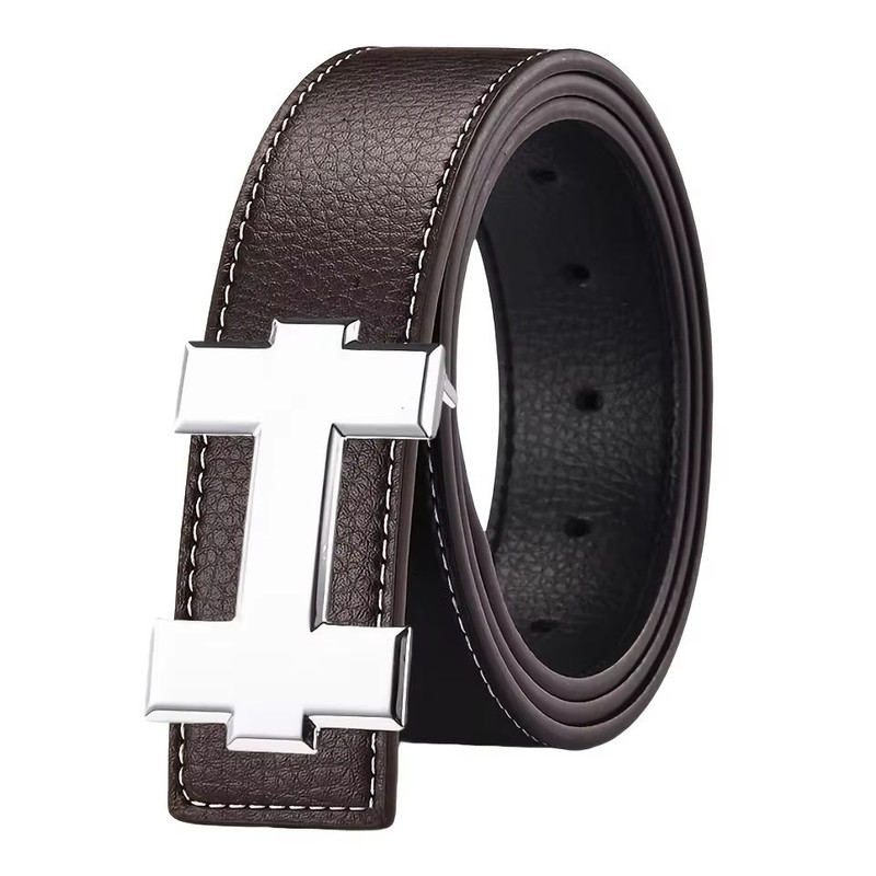 SlimLine 33 Cm Fashion Casual Belt Silver Smooth Buckle Designer Unisex Belt For Jeans Workwear 11