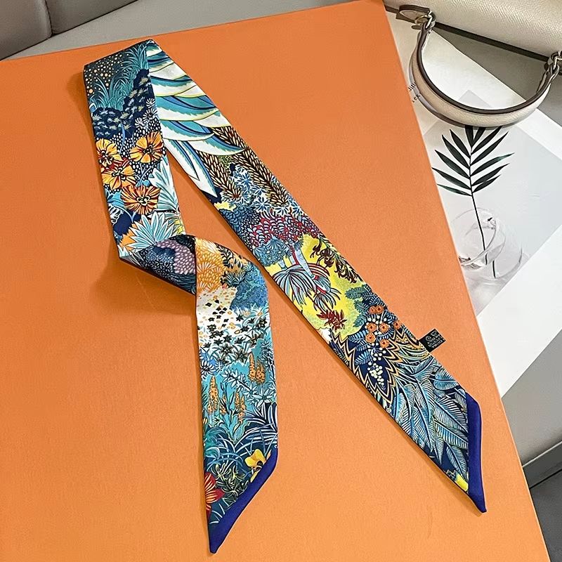 SlimRibbon MultiUse Long Scarf Narrow Ribbon Headband Neckerchief For Women 5