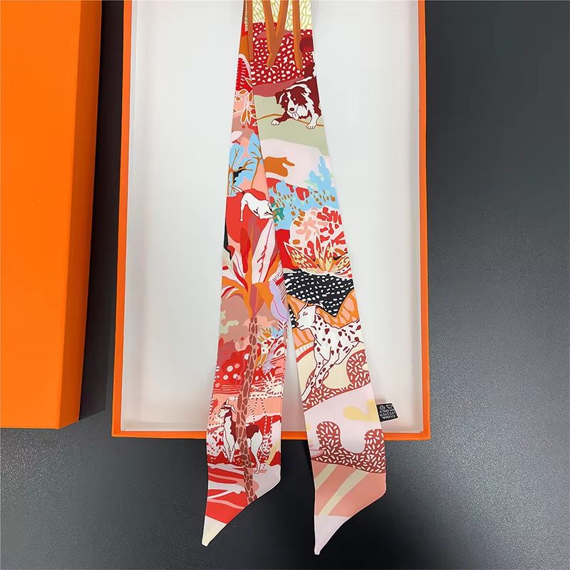 SlimRibbon MultiUse Long Scarf Narrow Ribbon Headband Neckerchief For Women 8