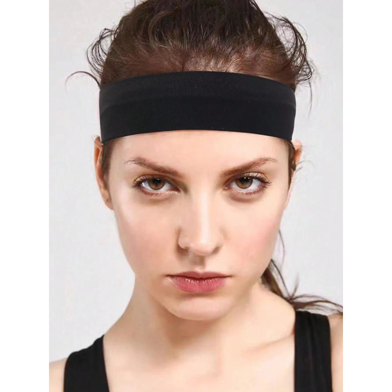 FlexFit LeopardPrint Solid Headband Set 6Piece SweatAbsorbing Headbands For Unisex Sports Leisur 3