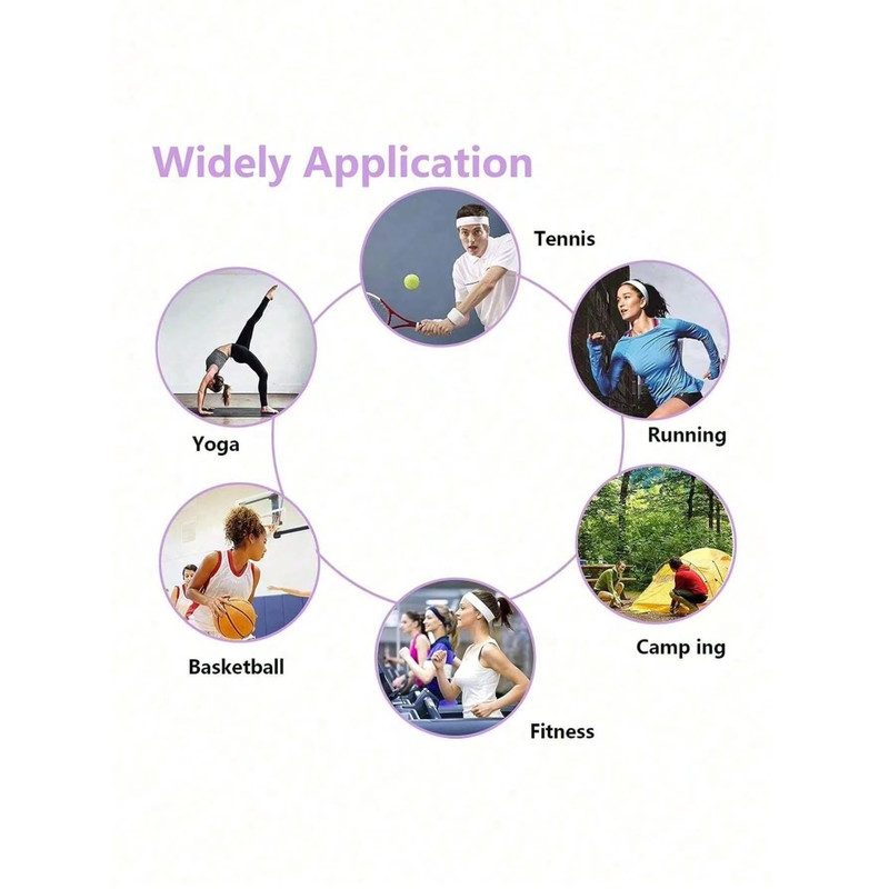 FlexFit LeopardPrint Solid Headband Set 6Piece SweatAbsorbing Headbands For Unisex Sports Leisur 4